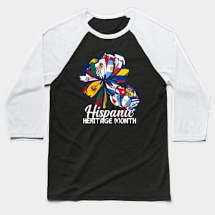 Hispanic Heritage Month Latino Countries Flags Proud Spanish Speaking American For Women, Men Baseball T-Shirt